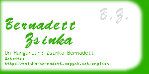 bernadett zsinka business card